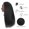 100% Real Hair Mannequin Head 16" Hairdresser Cosmetology Manikin Training Practice Doll Head for for Hairstyling (Black 16inch B)
