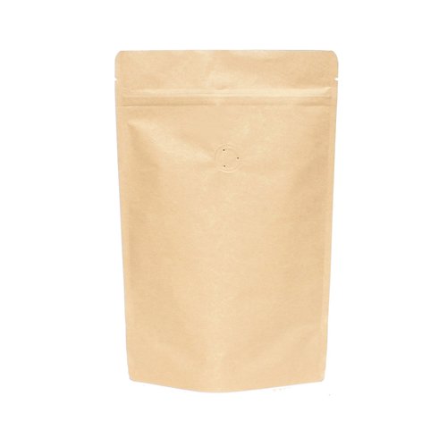 AwePackage High Barrier Natural Kraft Paper Stand up Zipper Coffee Pouch Bag with Valve (50, 16 OZ)
