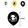 Cat Themed Party Decoration Black Cat Birthday Party Supplies Set Includes 5 x 3ft Black Cat Backdrops, Cat Happy Birthday Banner, Cake Topper, Cupcake Toppers, Balloons