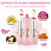 BINGBRUSH 2Pcs Color Changing Lipstick,Pink Crystal Flower Jelly PH Mood Long Lasting Labiales Lip Care Moisturizer Lip Balm Korean Magic Lip Gloss Makeup Lipstick Set for Women