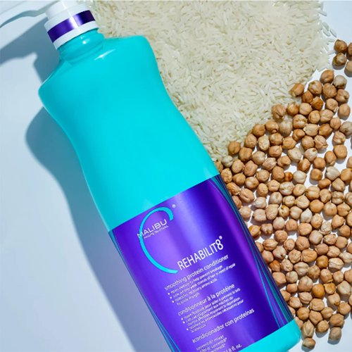Malibu C REHABILIT8 Smoothing Protein Conditioner (1 Packet) - Replenishes Hair Protein & Amino Acids to Prevent Breakage - Hydrating Conditioner for Damaged Hair