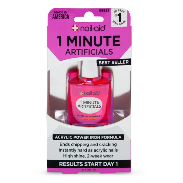 Nail-Aid 1 Minute Artificials - Nail Treatment, Clear, 0.55 Fl Oz