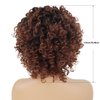 GNIMEGIL Ombre Brown 70s Afro Wigs for Women Short Curly Wigs with Side Bangs Synthetic Kinky Wig Natural Hair African American Wigs for Black Women Cosplay Party Halloween Costume