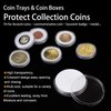 100 Pieces 30mm Coin Capsules and 5 Sizes (17/20/25/27/30mm) Protect Gasket Coin Holder Case with Plastic Storage Organizer Box for Coin Collection Supplies