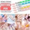 JOYJULY Nail Art Design Tools, 3D Nail Art Decorations Kit with Nail Art Brushes Dotting Tools Holographic Nail Art Stickers Nail Foil Tape Strips and Nails Art Rhinestones and Pick-Up Tweezers