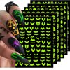 Halloween Stickers for Nails,Fall Skull Ghost Bat 3D Self-Adhesive Halloween Nail Art Stickers Decals Glow in The Dark Nail Decoration Nail Supplies for Women Girls Kids（6Pcs）