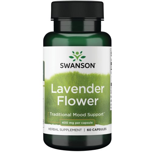 Swanson Lavender Flower - Herbal Supplement Promoting Traditional Mood Support - May Promote Relaxation & Steady Nerves - (60 Capsules, 400mg Each)