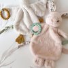 MON AMI Rosie Bunny Security Blanket with Silicone Teether – 12”, Plush Lovey for Babies, Soothing Sensory Snuggle Toy, Ideal Gift for Christmas