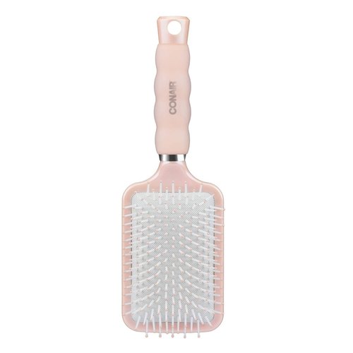 Conair Gel Grips Paddle Brush, Size B, Pink & White, 1 Count