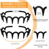 Yeshone 3 Pieces Shark Tooth Headbands Comb Plastic Hoop U Shaped Shark Tooth Hair Bands Black Zag Hairbands Wave Shape Plastic Hair Band (Tortoiseshell, Black, Matte Black)