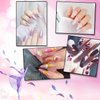 FEBSNOW 1000 PCS French Coffin Ballerina Nail Tips Acrylic Nails Artificial Half False Flake Nail Tips 10 sizes with Clear Plastic Cases for Nail Salon Nail Shop DIY Nail Art Ballerina Nails