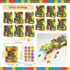 Bluegogo 96 Pcs Building Block Birthday Party Favors for Kids Include Mini Notebook Pens Straws Keychains Erasers Wristbands Stickers Bags for Building Blocks Birthday Party Supplies