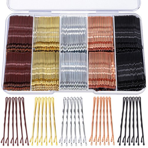 Teenitor Bobby Pins, 250 Pcs 2Inch Bobby Pins Bulk for Women Girls, Silver, Black, Blonde, Brown - Secure Hold, Hair Pins with Storage Box, All Hair Types
