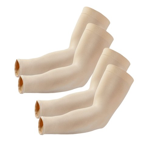 Aegend Sun Protection Cooling Arm Sleeves Sun Sleeves for Men & Women for Cycling, Running, Basketball, Football, Golf, Volleyball, Driving, Light Beige 2 Pairs