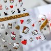 Dedyel New 5D Embossed Cute Cartoon Nail Art Sticker Decals Cat Self Adhesive Nail Art Stickers Anime Kawaii Cute Cartoon Design Nail Art Stickers for DIY Nail Art Decorations for Girls Kids Women Manicure Decoration(3 Sheets)