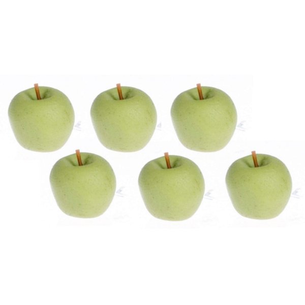 Dollhouse Miniature Set of 6 Green Granny Smith Apples