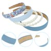CAVETEE Headbands for Women, 5 Pack Different Designs Fashion Headbands for Women Pearl Headband Padded Headbands Hair Accessories Non-slip Head Bands for Women's Hair (Blue)