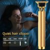 Hair Clippers for Men, Hair Trimmer T Blade Trimmer Zero Gapped Trimmer, Cordless Rechargeable Beard Trimmer Shaver Hair Cutting Kit with Ear Spoon Tool Set (Gold)