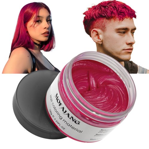 VOLLUCK Red Temporary Hair Dye Wax Natural Instant Hair Color Wax Pomades 4.23 oz,Hair Styling Clay for Party, Cosplay, Halloween,Christmas