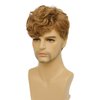 Tseses Curly Blonde Short Wigs for Men Fluffy Natural Layered Synthetic Blonde Wig Halloween Cosplay Hair Wig for Male Guy (Blonde)