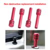 Gseigvee Pack-4 Car Door Lock Knobs, Aluminum Alloy Inner Door Lock Pull Pins, 1.92" x 0.47" Decorative Kits, Door Bolt, Auto Replacement Parts, Universal for Most Cars, Trucks (Red)