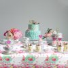 KEFAN 4 Pieces Tea Birthday Party Tablecloths Supplies, Rectangle Tea Theme Birthday Party Table Cover, Tea Party Plastic Tablecloths for Girls Birthday Party Decorations, 51 x 86 Inch