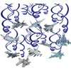 AimtoHome 20 Pieces Airplanes Hanging Swirls, Air Force Theme Ceiling Hanging Streamers Party Decorations for Airplane Themed Birthday Baby Shower Party Supplies