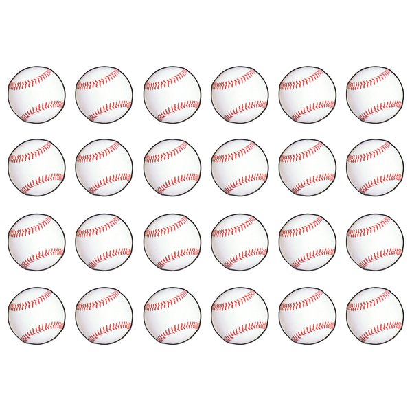 Beistle Paper Baseball Cut Outs 24 Piece – Sports Theme Brithday Party Or Baby Shower – Bulletin Board Classroom Decor, 13.5", White/Red/Black