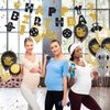 KEFAN Gym Birthday Party Decorations, Weight Lifting Party Supplies, Black and Gold Fitness Themed Party Decorations with Latex Balloons Fitness Cake Topper Glitter Gym Happy Birthday Banner