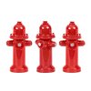 Set of 3 Red Fire Hydrants for Wrestling Action Figures