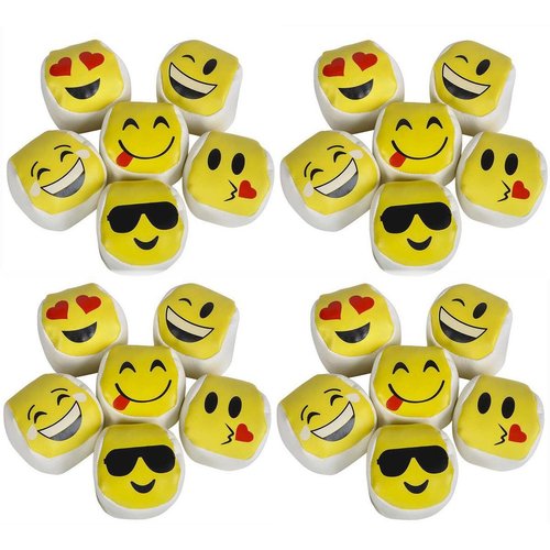 Emoji Kickball Hacky Sack HACKEY Party Balls LOT of 24