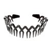 Women Men Plastic Sharks Tooth Headband Toothed Hairband Hair Comb Zigzag Hair Band Hair Hoop Hair Accessory (Black)