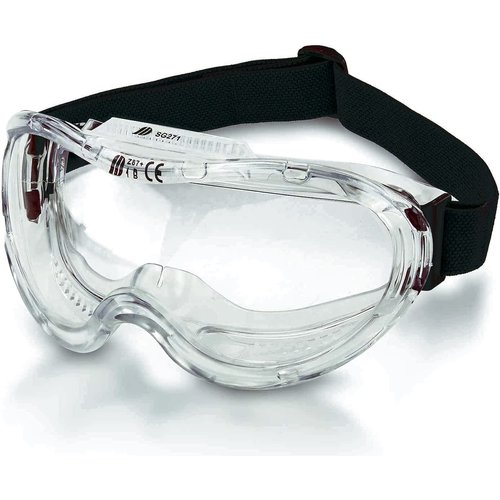 Neiko Pro 53875B Clear Protective Lab Safety Goggles, Chemistry Lab Goggles, Scientific, Construction Goggles, Contractor, Woodworking, Anti-Fog and Splash, Includes Indirect Vent for Men and Women
