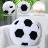 Jetec 2 Pcs Sports Pillow Fluffy Soft Throw Pillow Cute Shaped Sports Decor Round Plush Pillow Sport Theme Cushion Stuffed Pillow for Bedroom Decoration (Soccer)