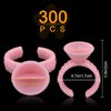 Eyelash Glue Rings, [300PCS] Lash Glue Holder Pallet for Lash Extension, 2 Slot Pink Glue Cup, Lash Rings, Plastic Makeup Rings for Nail Art, Lash Tech Tools, Lash Extension Supplies