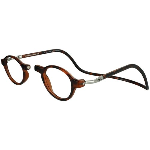 Clic Magnetic Reading Glasses, Computer Readers, Replaceable Lens, Adjustable Temples, Classic, (S-M, Matte Tortoise, 2.50 Magnification)