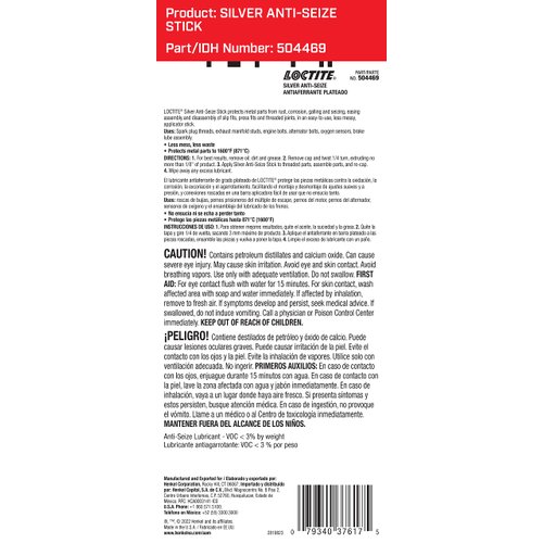 Loctite Silver Grade Anti-Seize Lubricant 20g Stick