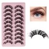 Individual Lashes Extensions Natural Look Cluster Lashes Wispy DIY Cat Eye False Eyelashes 80pcs D Curl Lashes Strips for Self Application at Home, 10 Pairs