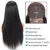 DACHIC 200% Density Straight Glueless Lace Closure Wigs Human Hair HD Transparent Lace Front Wigs Human Hair Pre Plucked Brazilian Human Hair Wigs for Women Middle Part 24 Inch Straight wig