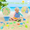 FUSPWEAO Beach Toys, Dinosaur Sand Toys with Dump Truck and Collapsible Beach Bucket, Shovel and Rake, Mesh Bag, Animal Dinosaur Sand Molds, Sand Castle Toys, Sandbox Toys for Toddlers Kids Boys