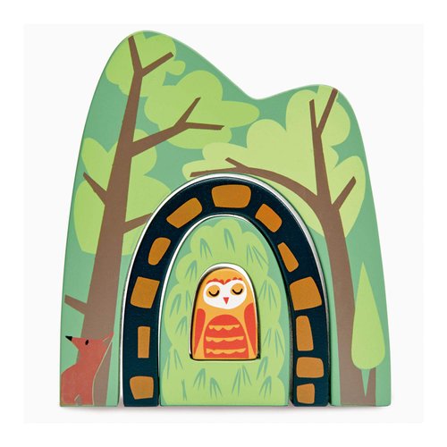 Tender Leaf Toys - Forest Tunnels - Stacking Train Set Accessories - Toy Stacker, Blocks - Open-Ended Toy Set for Inspires Creative and Imaginative Roleplay - Age 3+