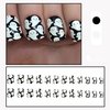 24 Pcs Halloween Press on Nails Short Square Fake Nails Glow in the Dark False Nails with Cute Ghost Design Acrylic Nails Luminous Glue on Nails Press ons Full Cover Reusable Stick on Nails for Women