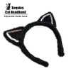 BEBAOVO Black Cat Costume Set - Cat Headband Bowtie Cat Tail Accessories for Halloween Animal Cat Cosplay Birthday Dress Up