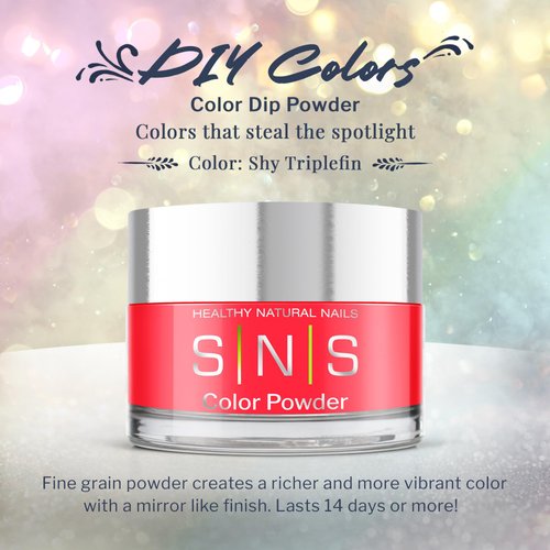 SNS Nail Dip Powder Colors, Gelous Color Dipping Powder - Shy Triplefin (Pink, Red, Orange Cream) - Long-Lasting Dip Nail Colors - Low-Odor Nail Color for Professionals & At-Home - 0.5 oz