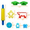 FRIMOONY Dough Tools Set for Kids, Various Plastic Animal Molds, Rolling Pins, for Creative Dough Cutting, 44 Pieces
