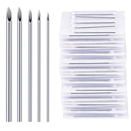 DJCIW 25PCS Mixed Body Piercing Needles, 12G 14G 16G 18G 20G Disposable Sterile Stainless Steel Piercing Needles for Ear Nose Navel Belly Nipple Tongue Lip Piercing
