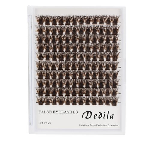 Dedila Brown Cluster DIY Eyelashes Extensions 120pcs Individual Wide Stem False Lashes Makeup False Eyelashes Tools (10mm)