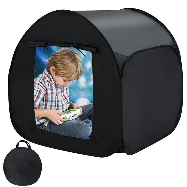 Sensory Tent for Kids, All-Black Blackout Tent for Children Relax & Reduce Anxiety & Improve Focus, Portable Pop-Up Play Tent with Travel Bag, Children's Calm Corner