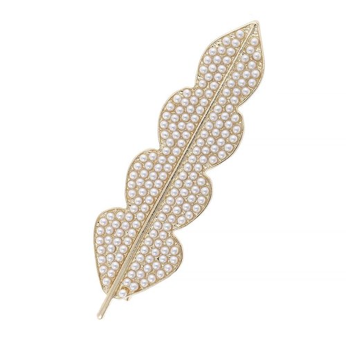 Pearl Bridal Hair Clips, Handmade Hair Barrettes, Hollow Geometric Pearl Hair pins, Wedding Hairpin Hair Accessories for Women Girls (Type1)