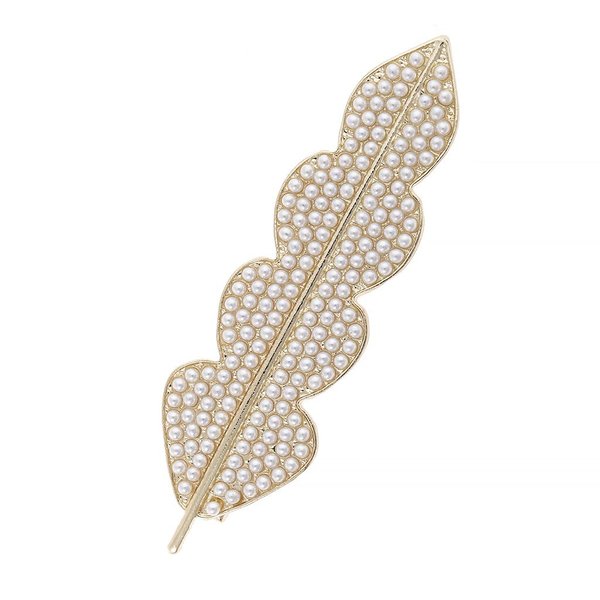 Pearl Bridal Hair Clips, Handmade Hair Barrettes, Hollow Geometric Pearl Hair pins, Wedding Hairpin Hair Accessories for Women Girls (Type1)